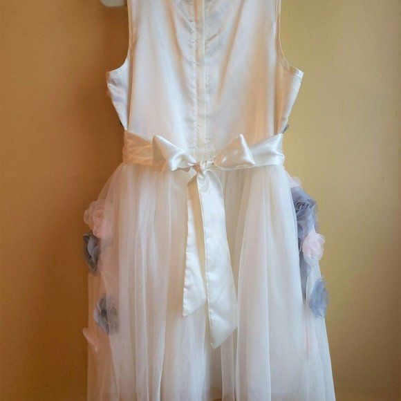 NANETTE LEPORE 10 - OFF WHITE PINK GRAY ROSETTES - Picture 4 of 6